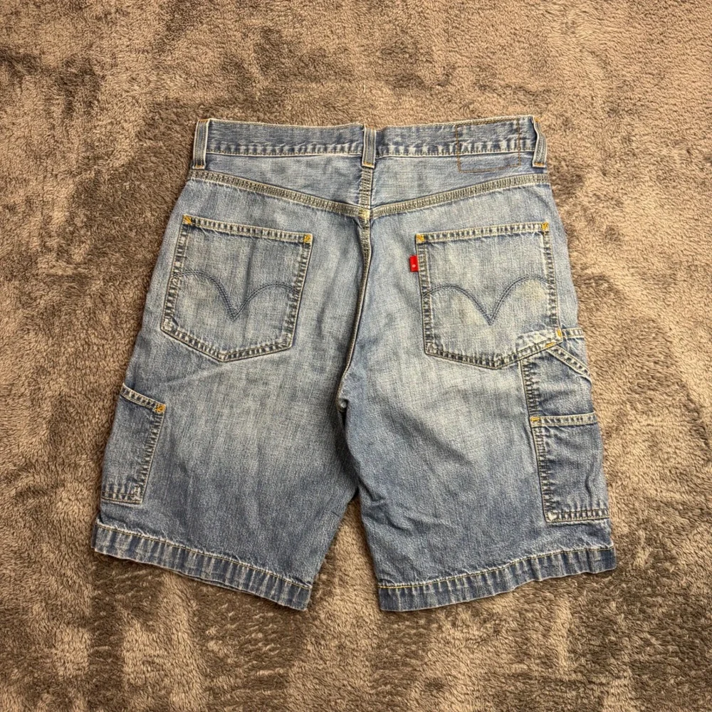 Levis Carpenter Denim Shorts Mens W31 Light Wash Utility Workwear Blue Jeans